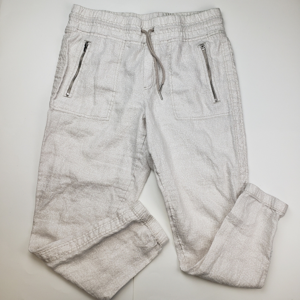 Athleta Cabo Linen Jogger Micro Cheetah Size 10